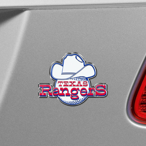 Texas Rangers Heavy Duty Aluminum Embossed Color Emblem - Alternate
