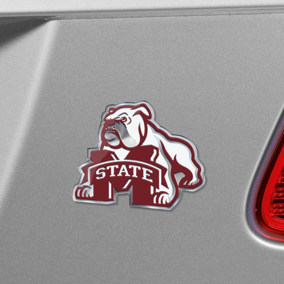 Mississippi State Bulldogs Heavy Duty Aluminum Embossed Color Emblem - Alternate