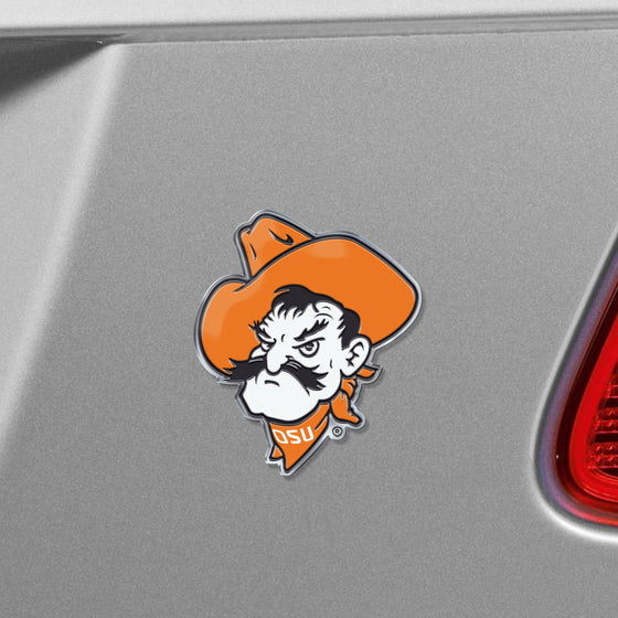Oklahoma State Cowboys Heavy Duty Aluminum Embossed Color Emblem - Alternate