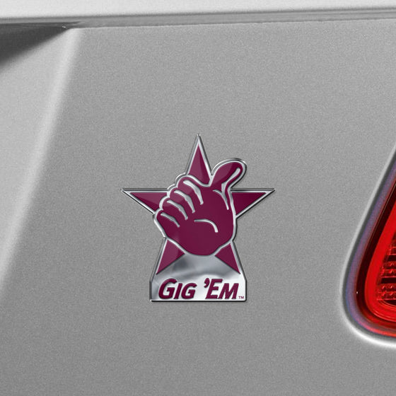 Texas A&M Aggies Heavy Duty Aluminum Embossed Color Emblem - Alternate