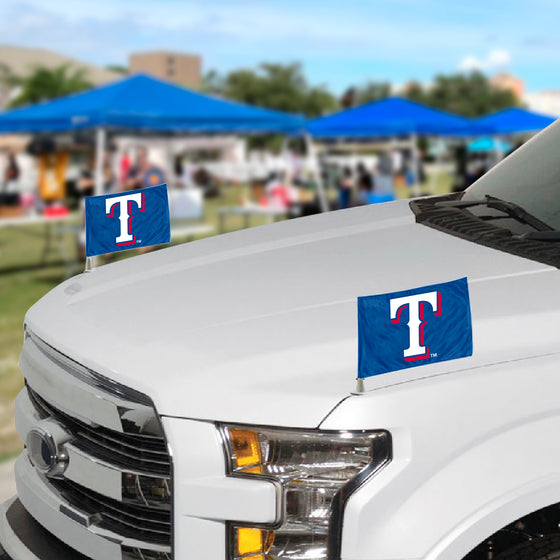 Texas Rangers Ambassador Car Flags - 2 Pack Mini Auto Flags, 4in X 6in