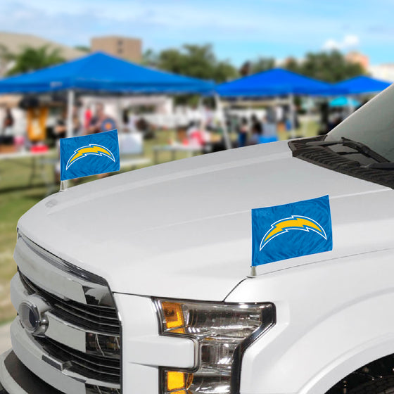 Los Angeles Chargers Ambassador Car Flags - 2 Pack Mini Auto Flags, 4in X 6in