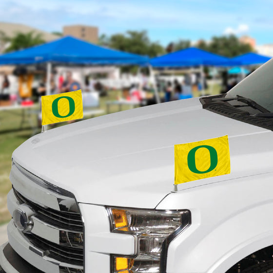 Oregon Ducks Ambassador Car Flags - 2 Pack Mini Auto Flags, 4in X 6in
