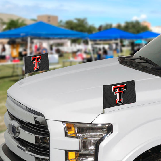 Texas Tech Red Raiders Ambassador Car Flags - 2 Pack Mini Auto Flags, 4in X 6in