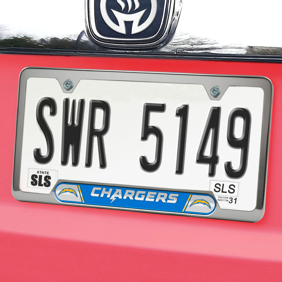 Los Angeles Chargers Embossed License Plate Frame, 6.25in x 12.25in