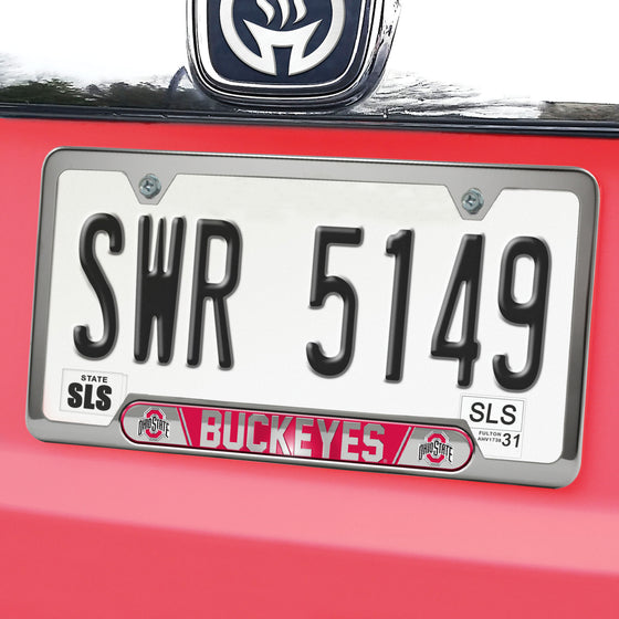 Ohio State Buckeyes Embossed License Plate Frame, 6.25in x 12.25in