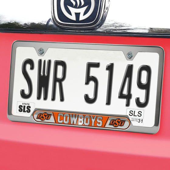 Oklahoma State Cowboys Embossed License Plate Frame, 6.25in x 12.25in