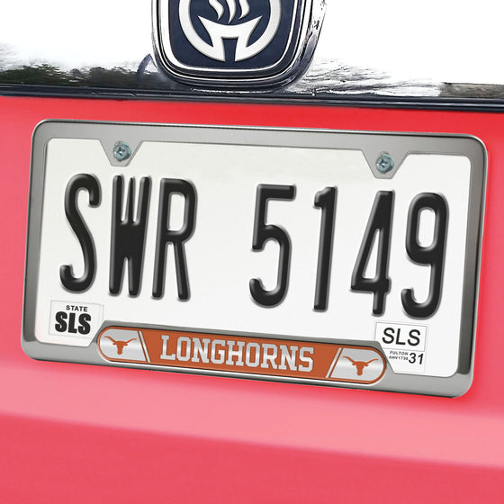 Texas Longhorns Embossed License Plate Frame, 6.25in x 12.25in