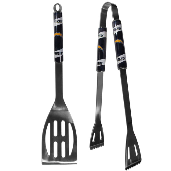 Los Angeles Chargers 2 pc Steel BBQ Tool Set (SSKG) - 757 Sports Collectibles