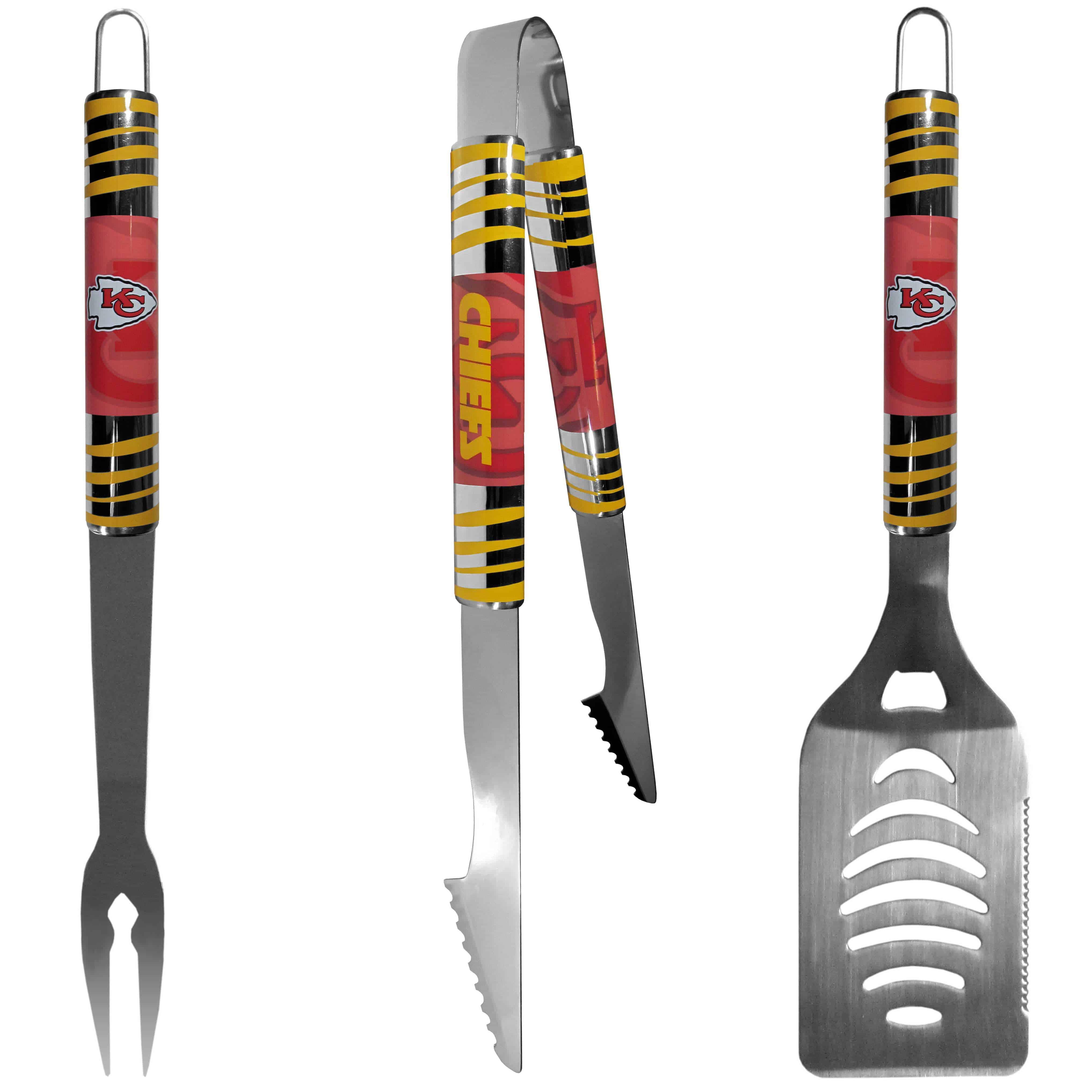Kansas City Chiefs 3 pc Tailgater BBQ Set (SSKG) - 757 Sports Collectibles
