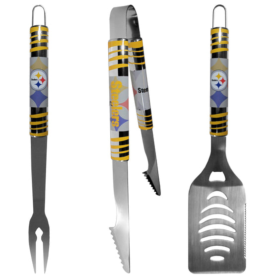 Pittsburgh Steelers 3 pc Tailgater BBQ Set (SSKG) - 757 Sports Collectibles