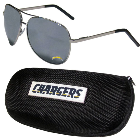 Los Angeles Chargers Aviator Sunglasses and Zippered Carrying Case (SSKG) - 757 Sports Collectibles