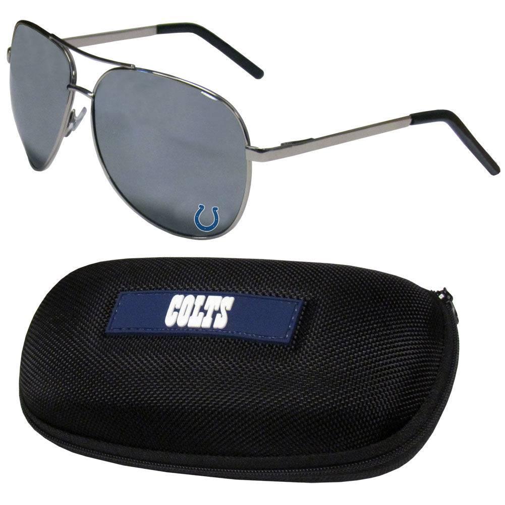 Indianapolis Colts Aviator Sunglasses and Zippered Carrying Case (SSKG) - 757 Sports Collectibles