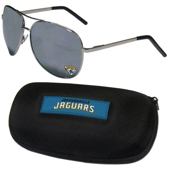 Jacksonville Jaguars Aviator Sunglasses and Zippered Carrying Case (SSKG) - 757 Sports Collectibles