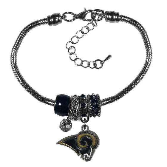 Los Angeles Rams Euro Bead Bracelet (SSKG) - 757 Sports Collectibles