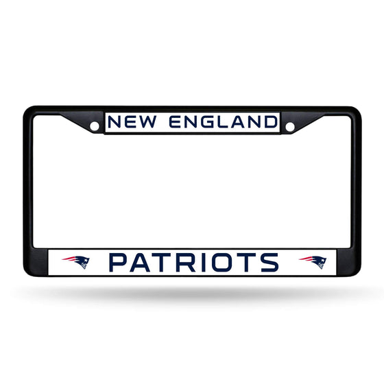 NFL New England Patriots Black Chrome License Plate Frame - 757 Sports Collectibles