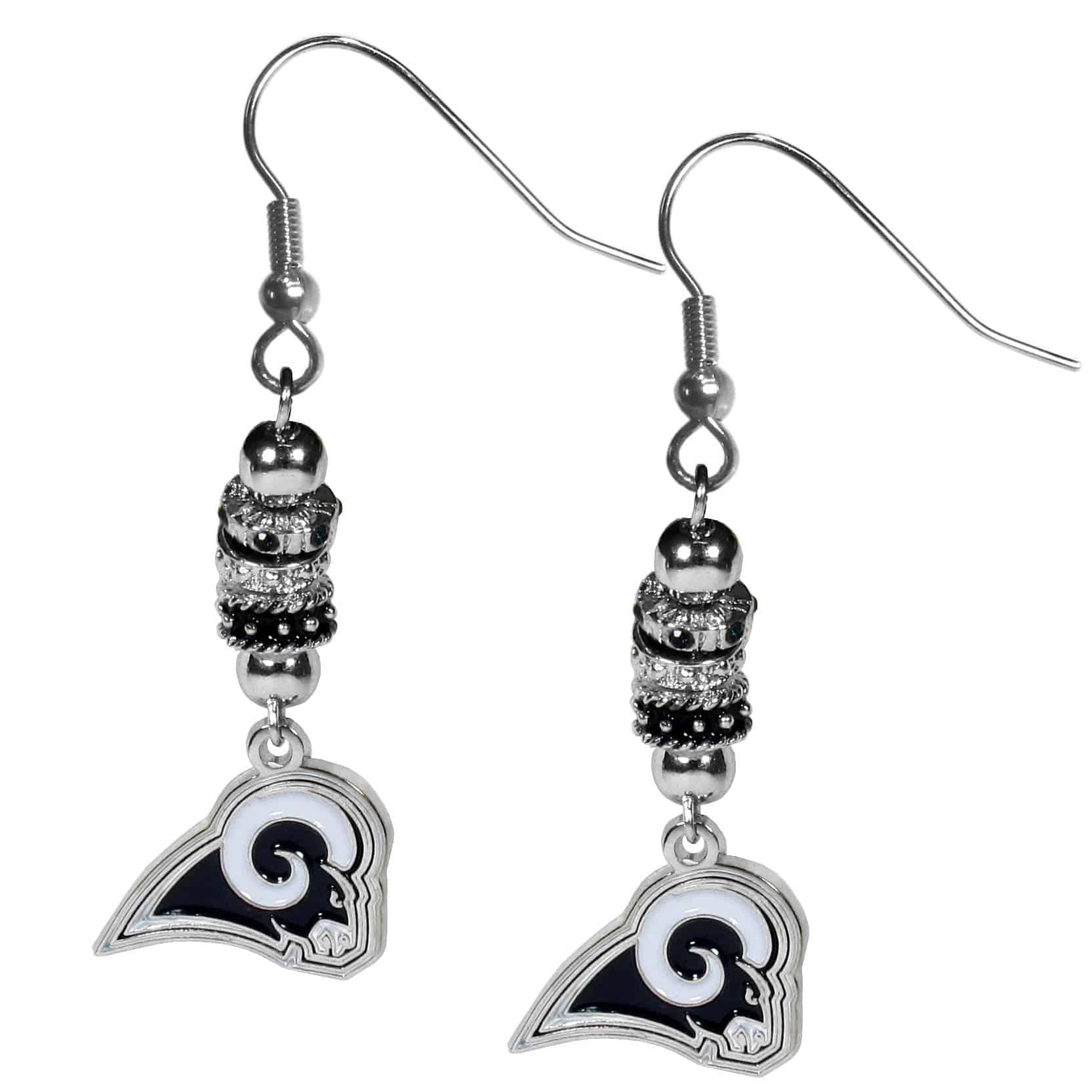 St. Louis Rams Fan Bead Dangle Earrings (SSKG) - 757 Sports Collectibles