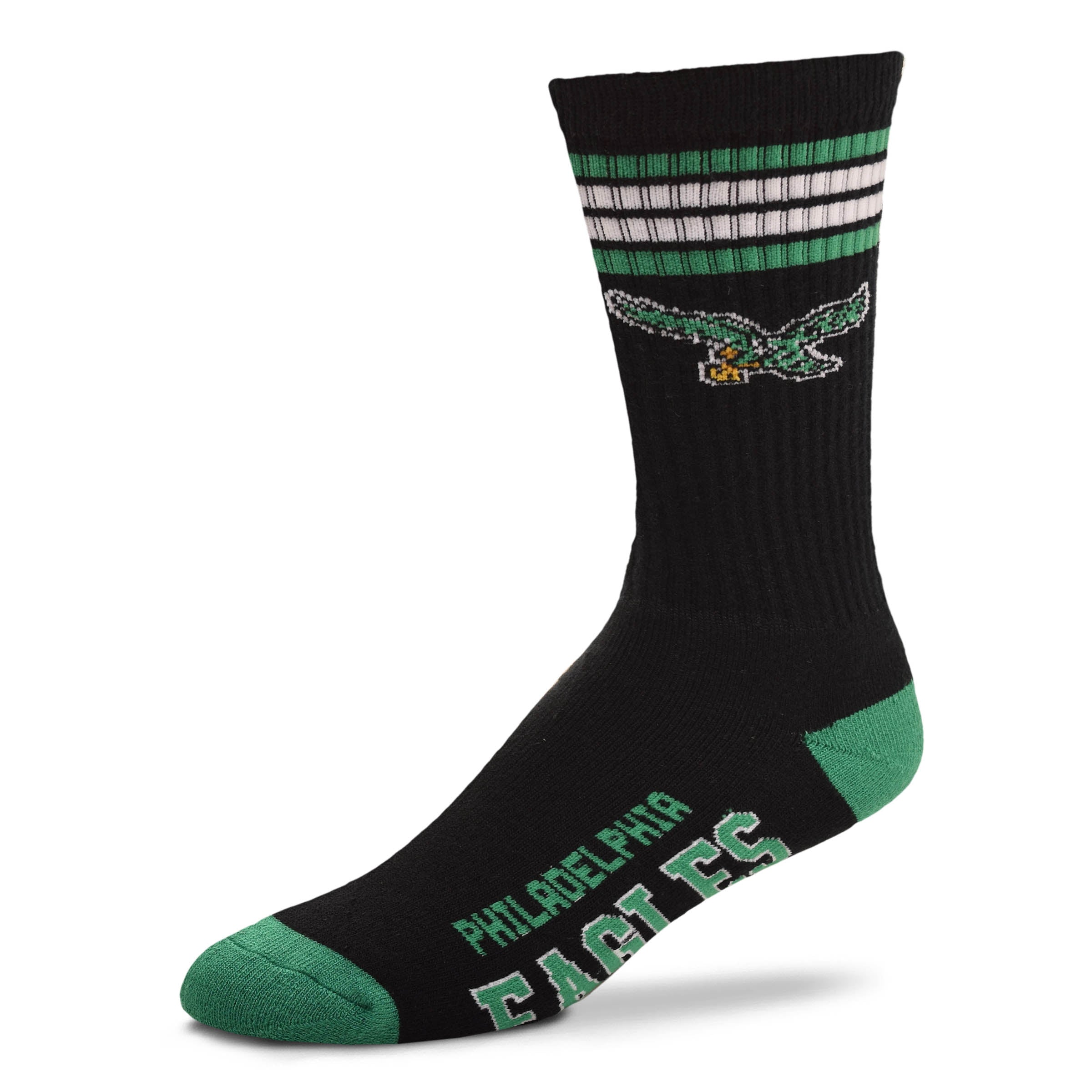 Philadelphia Eagles Retro 4 Stripe Deuce Sock Alternate - Large - 757 Sports Collectibles
