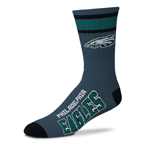 Philadelphia Eagles 4 Stripe Deuce Sock Charcoal - Large