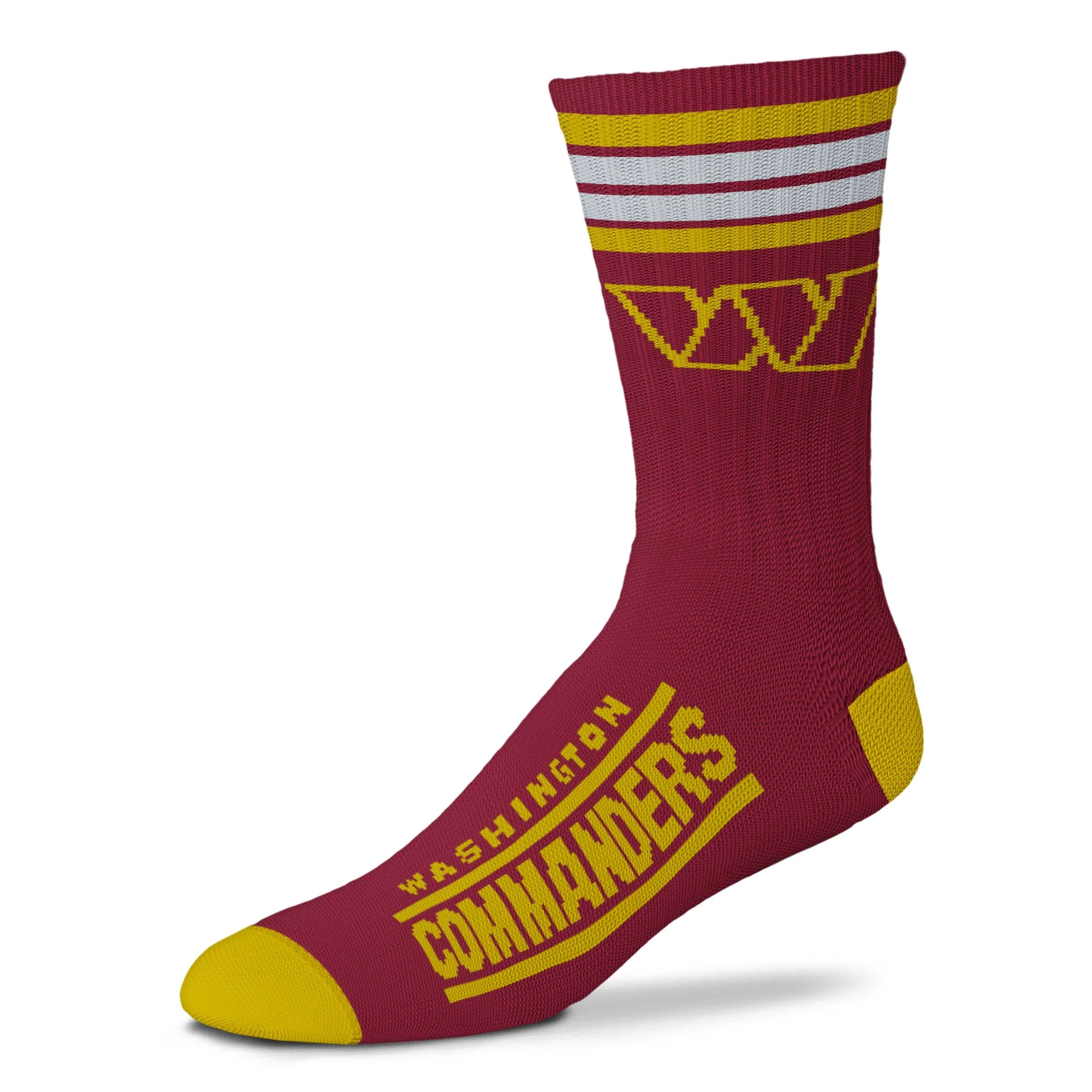 Washington Commanders 4 Stripe Deuce Socks - Large