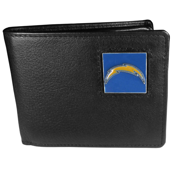 Los Angeles Chargers Leather Bi-fold Wallet Packaged in Gift Box (SSKG) - 757 Sports Collectibles