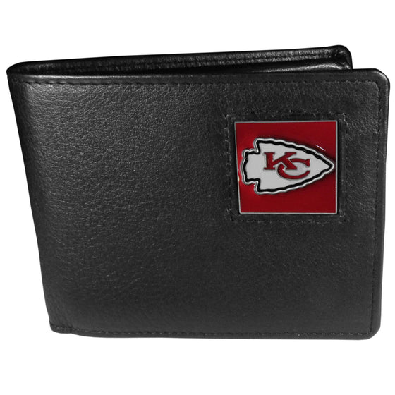 Kansas City Chiefs Leather Bi-fold Wallet Packaged in Gift Box (SSKG) - 757 Sports Collectibles