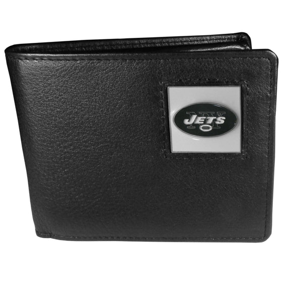New York Jets Leather Bi-fold Wallet (SSKG) - 757 Sports Collectibles