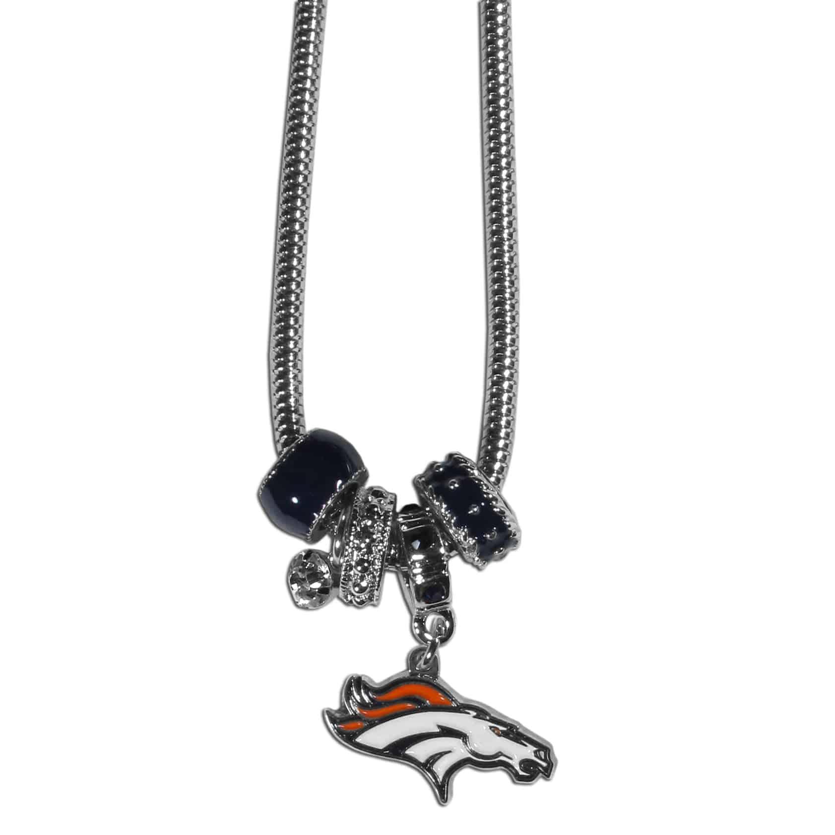 Denver Broncos Euro Bead Necklace (SSKG) - 757 Sports Collectibles