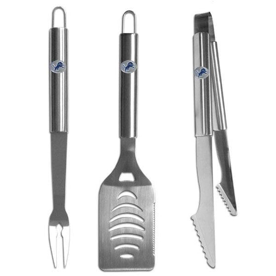 Detroit Lions 3 pc Stainless Steel BBQ Set (SSKG) - 757 Sports Collectibles
