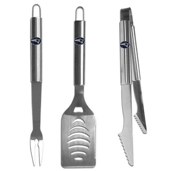 New England Patriots 3 pc Stainless Steel BBQ Set (SSKG) - 757 Sports Collectibles