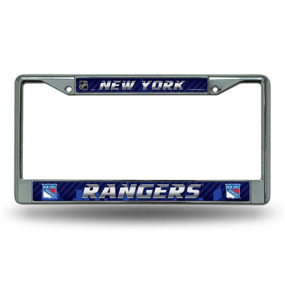 New York Rangers License Plate Frame Chrome Printed Insert