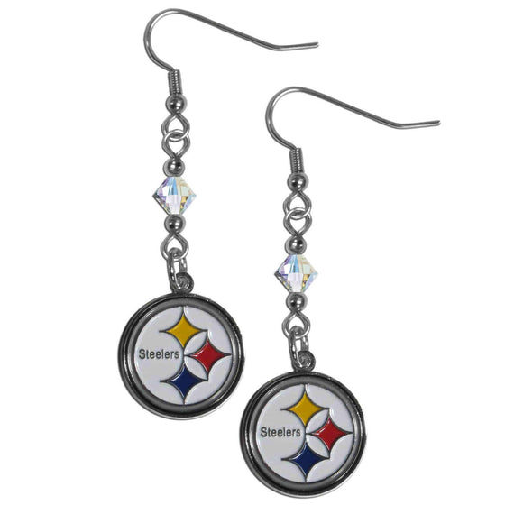 Pittsburgh Steelers Crystal Dangle Earrings (SSKG) - 757 Sports Collectibles