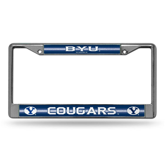 BRIGHAM YOUNG BYU COUGARS BLING CHROME FRAME (Rico) - 757 Sports Collectibles