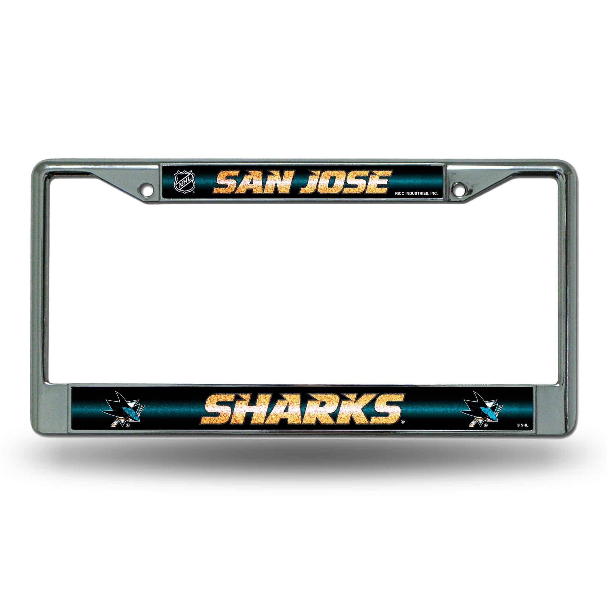 SAN JOSE SHARKS BLING CHROME FRAME (Rico) - 757 Sports Collectibles