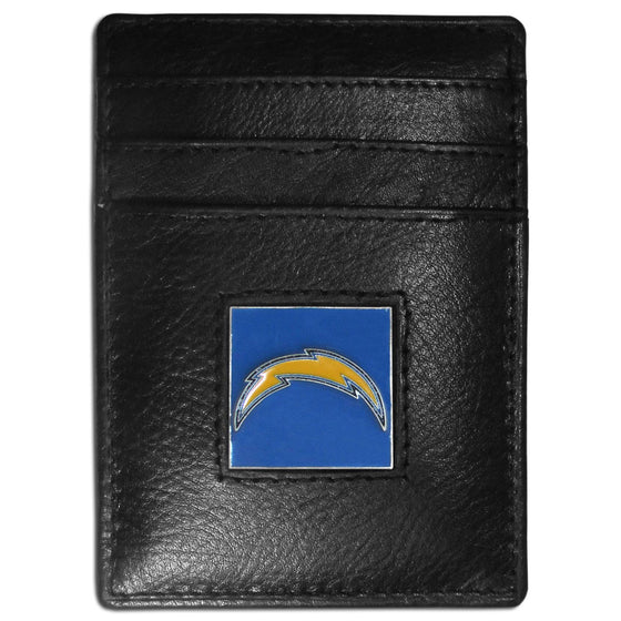 Los Angeles Chargers Leather Money Clip/Cardholder Packaged in Gift Box (SSKG) - 757 Sports Collectibles