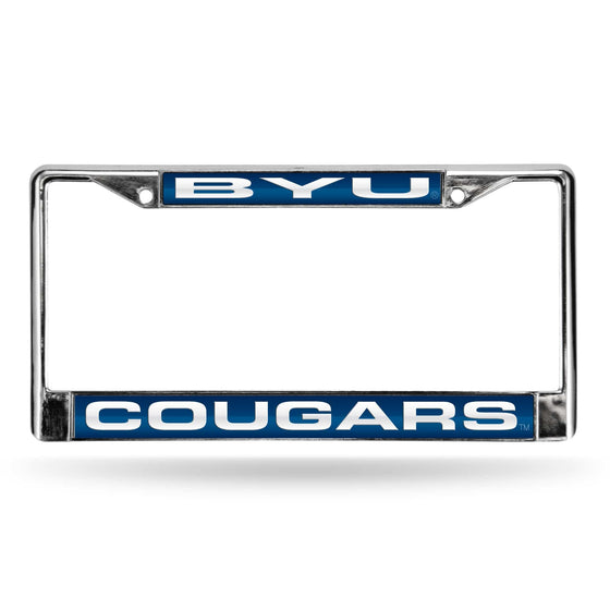 BRIGHAM YOUNG BYU COUGARS BLUE LASER CHROME FRAME (Rico) - 757 Sports Collectibles