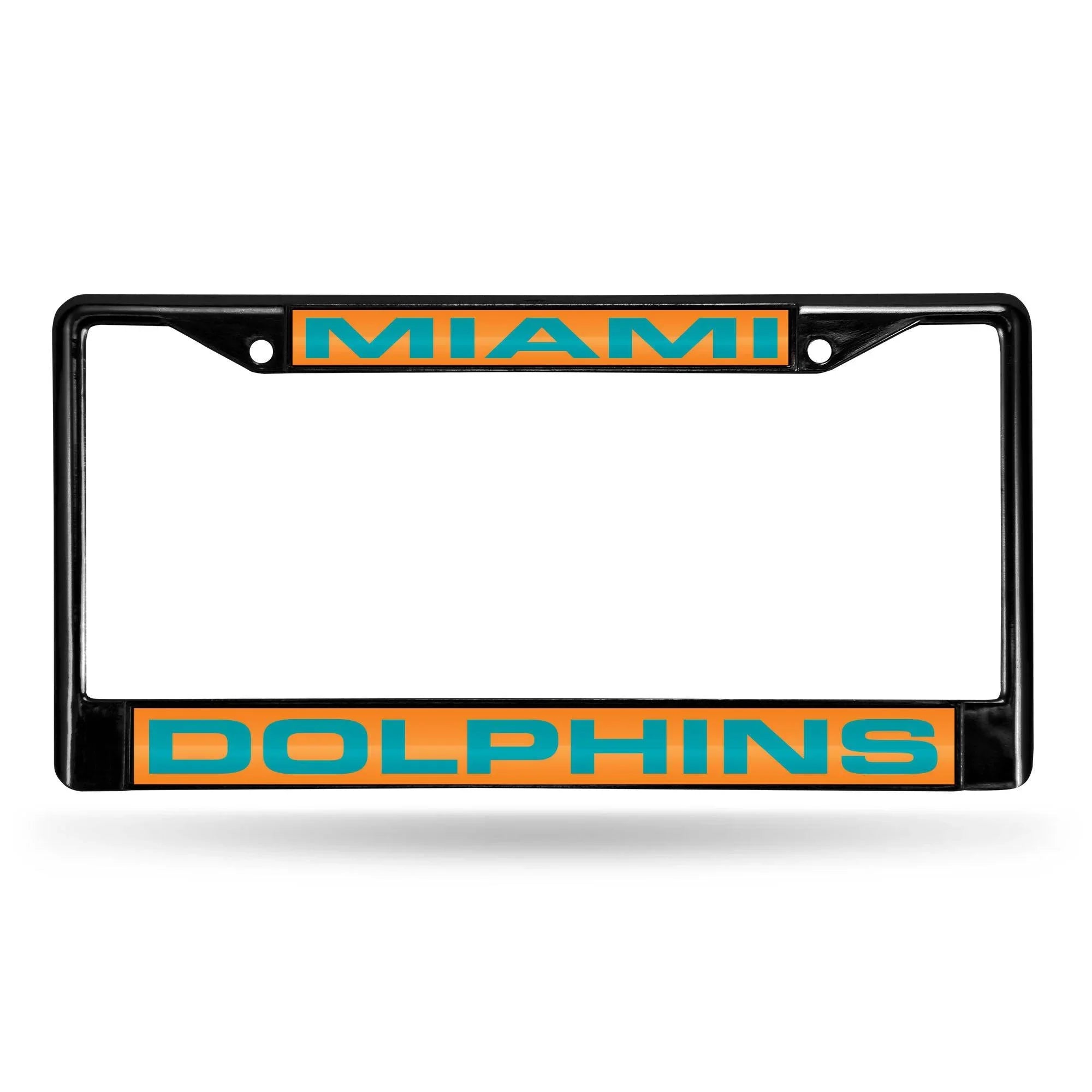 MIAMI DOLPHINS BLACK LASER CHROME FRAME (Rico) - 757 Sports Collectibles