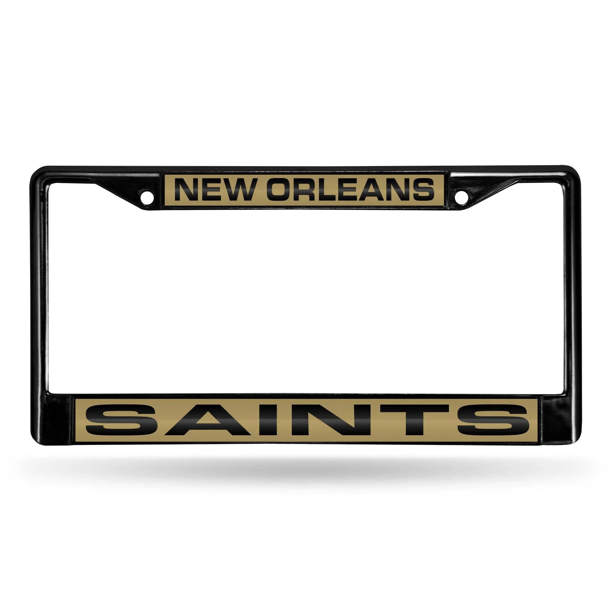 NEW ORLEANS SAINTS BLACK LASER CHROME FRAME (Rico) - 757 Sports Collectibles