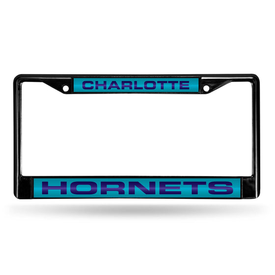 CHARLOTTE HORNETS BLACK LASER CHROME FRAME (Rico) - 757 Sports Collectibles