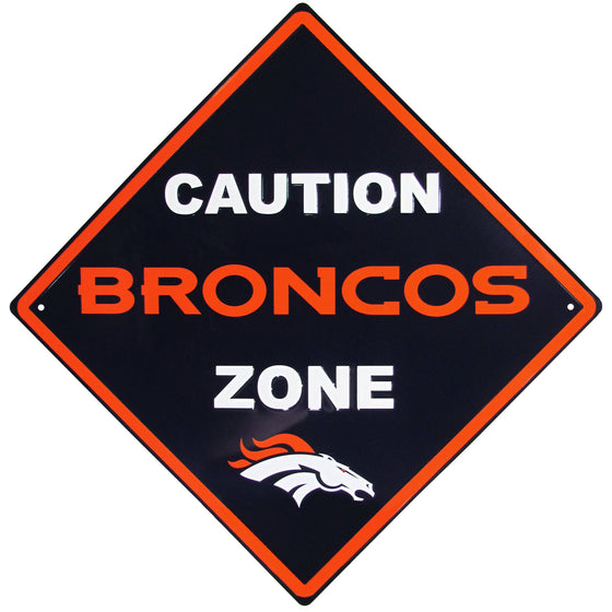 Denver Broncos Caution Wall Sign Plaque (SSKG) - 757 Sports Collectibles
