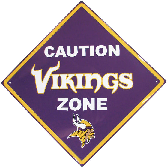 Minnesota Vikings Caution Wall Sign Plaque (SSKG) - 757 Sports Collectibles
