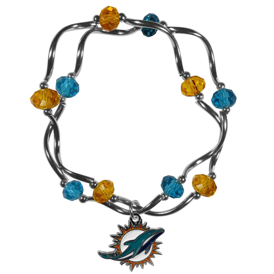 Miami Dolphins Crystal Bead Bracelet (SSKG) - 757 Sports Collectibles