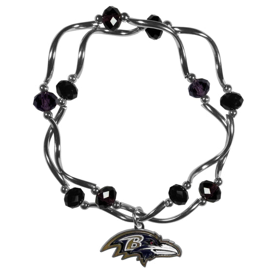 Baltimore Ravens Crystal Bead Bracelet (SSKG) - 757 Sports Collectibles
