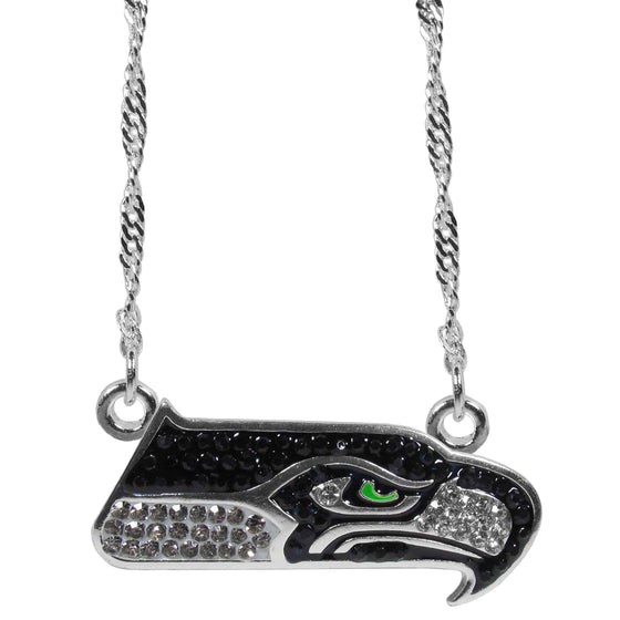 Seattle Seahawks Crystal Logo Necklace (SSKG) - 757 Sports Collectibles