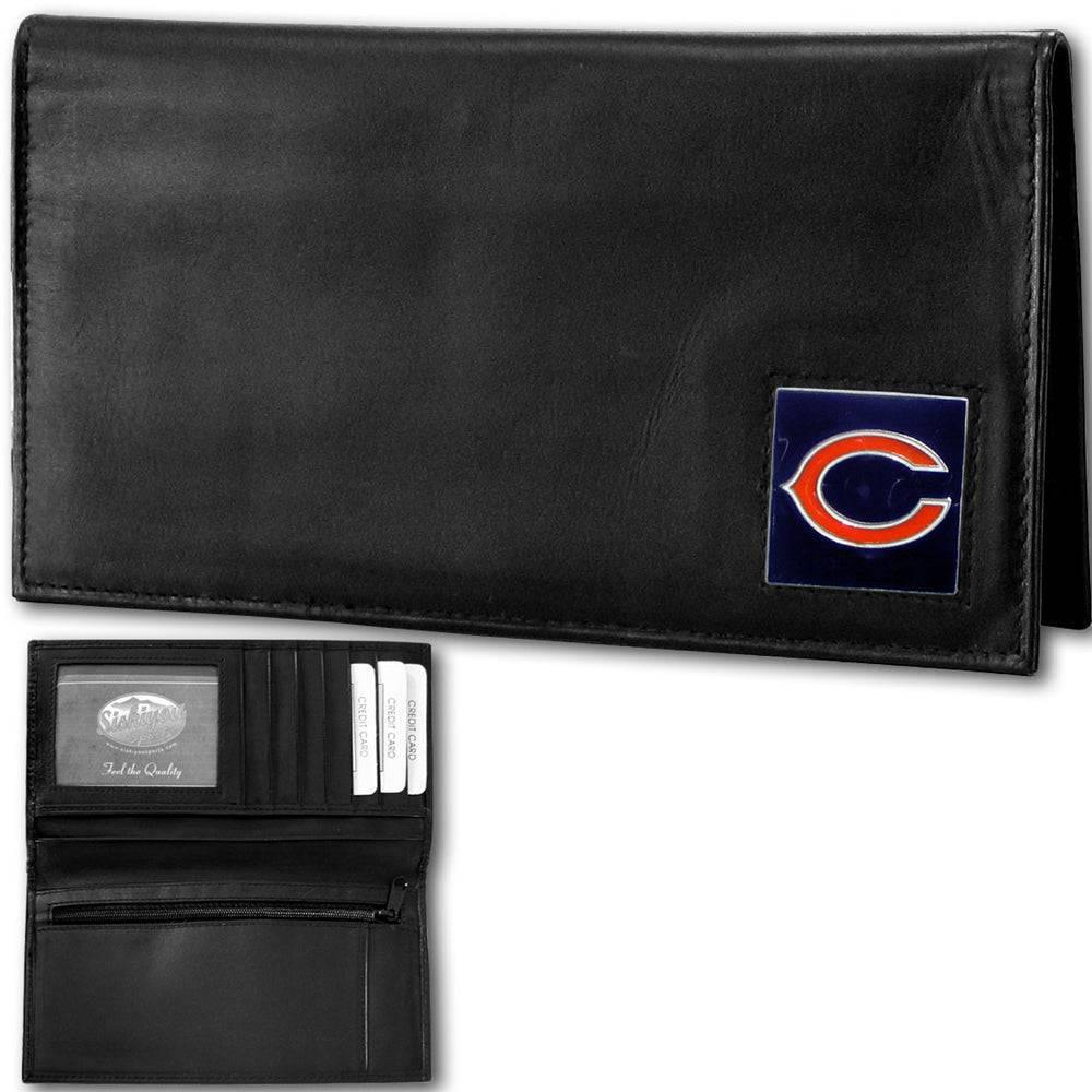 Chicago Bears Deluxe Leather Checkbook Cover (SSKG) - 757 Sports Collectibles