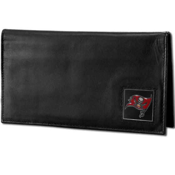 Tampa Bay Buccaneers Deluxe Leather Checkbook Cover (SSKG) - 757 Sports Collectibles