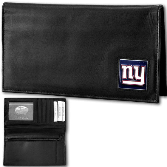 New York Giants Deluxe Leather Checkbook Cover (SSKG) - 757 Sports Collectibles