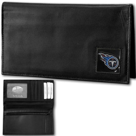 Tennessee Titans Deluxe Leather Checkbook Cover (SSKG) - 757 Sports Collectibles