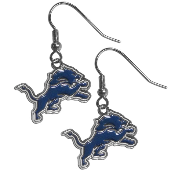 Detroit Lions Chrome Dangle Earrings (SSKG) - 757 Sports Collectibles