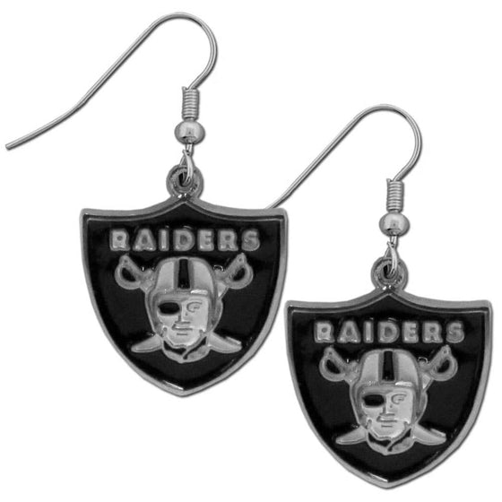 Oakland Raiders Chrome Dangle Earrings (SSKG) - 757 Sports Collectibles
